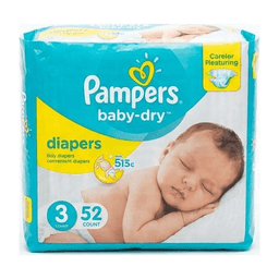Pampers Baby-Dry Diapers Size 3 - 52 Count